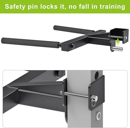 Kipika Y-Shaped Dip Bar for Power Cage with 5/8" or 1" Hole - Dip Bar Attachments for Home Gym - Heavy Duty Power Rack Attachments - Squat Rack Accessories for Strength Training