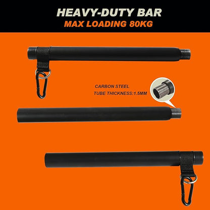 Portable Resistance Band Bar, Carbon Steel Resistance Bar for Resistance Bands, Dual Cable Machine Bar, Straight Bar Cable Attachment, MAX Weight Loading 60kg, Adjustable from 37" to 24.8"
