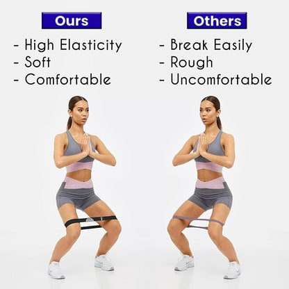 Exercise Resistance Bands for Working Out Set of 5 for Women and Men, Stretch Bands for Exercise, Physical Therapy, Arms Legs Workout, Stretching, Home Fitness