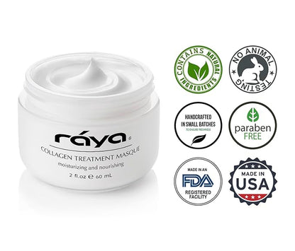 Raya Collagen Treatment Masque (604) | Nourishing Facial Treatment Mask for Combination, Dry, Dehydrated, and Dull Skin | Helps Reduce Lines and Wrinkles