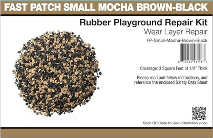 Fast Patch Poured-in-Place Surfacing Repair Kit Fix Rubber Playground (Brown/Black, Small)