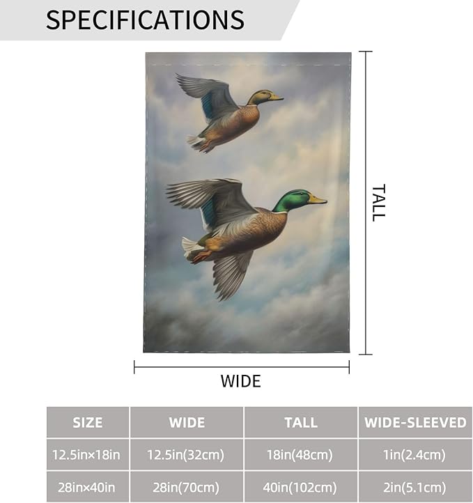 Duck Garden Flag 12x18 In Double Sided Yard Flags Lawn Sign Decor No Flagstand