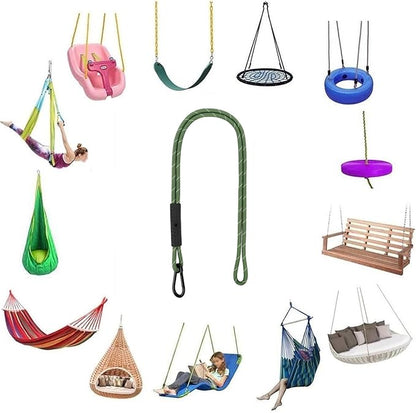 Heavy Duty Tree Swing Ropes, Hammock Tree Straps Hanging Kit, for Outdoor Swings Hammock Playground Set Accessories (6.75ft,81",Green,2Pack)