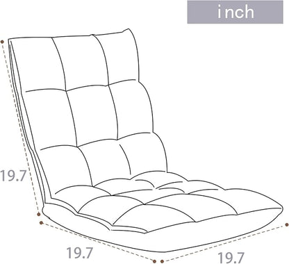 FLOGUOR Indoor 5-Position Adjustable Floor Chair with Back Support Folding Padded Gaming Sofa Chair, Lounge Chair for Adults Video Gaming, Perfect for Meditation, Reading QL050-GR