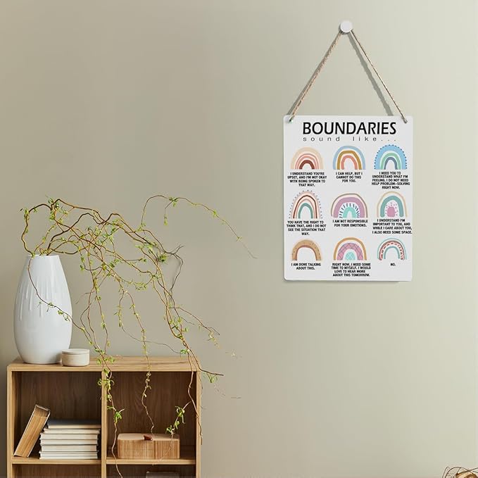 Rustic Mental Health Therapy Counselling Office Mindfulness Posters Psychologist Gift Wood Decor Sign Positive Affirmations Wall Decor for Consultation Room Bedroom Dining Room Living Room