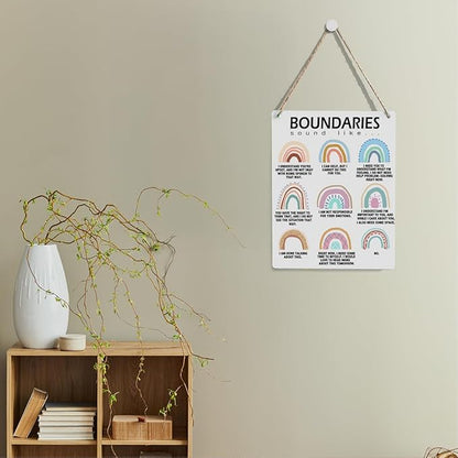 Rustic Mental Health Therapy Counselling Office Mindfulness Posters Psychologist Gift Wood Decor Sign Positive Affirmations Wall Decor for Consultation Room Bedroom Dining Room Living Room