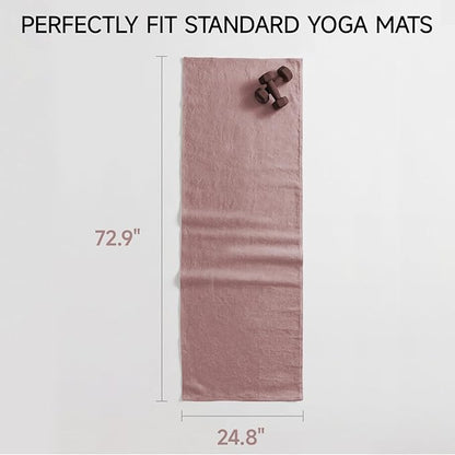 Yoga Mat Towel - Non-Slip Microfiber for Hot Yoga & Pilates | Super Absorbent, Lightweight & Machine Washable 72"x25" (2 Pack Pink)