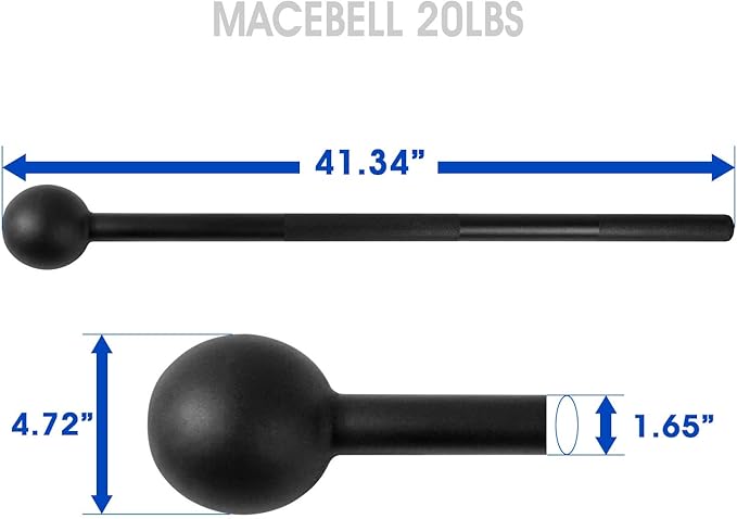 Yes4All Steel Mace Bell for Strength Training - Support Full Body, Muscles, Shoulder, Grips & Forearms Workouts to Rehabilitation, Stretching 5, 7, 10, 15, 20, 25, 30lb For Woman & Man