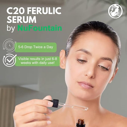 NuFountain® C20® Ferulic HAND CRAFTED C20 L-Ascorbic Acid Serum. Made Fresh When Ordered