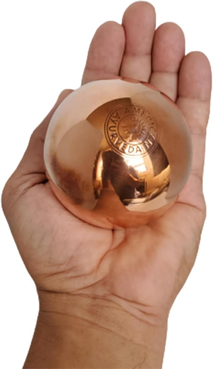 Premium Pure Solid Copper Ball 4 Inch Dia (10 lb 10 Oz) Healing Energy Orb Sphere Mineral Crystal Mental Agility Grounding Movement Therapy Single Pack (4 Inch)