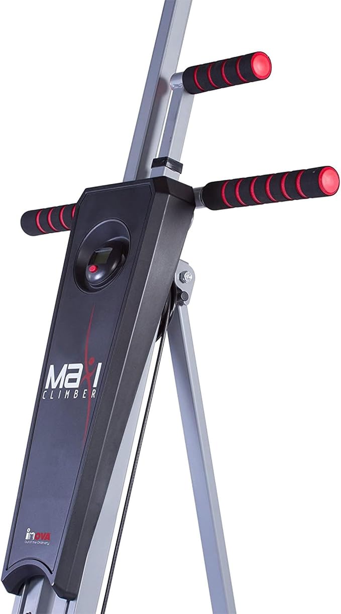 MaxiClimber 2.0 Vertical Climber ERS (Elastic Resistance System) - Easy to Assemble, Folding Exercise Machine Combines Cardio & Strength Training for a Low Impact, Full Body Workout - Free Fitness App