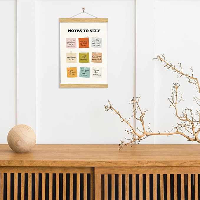 YGSDZY Notes To Self Inspirational Poster, Therapy Office Decor, Wood Poster Hanger, Mental Health Posters, Therapy Wall Art, Mental Health Posters, Psychotherapy Playbill Decoration