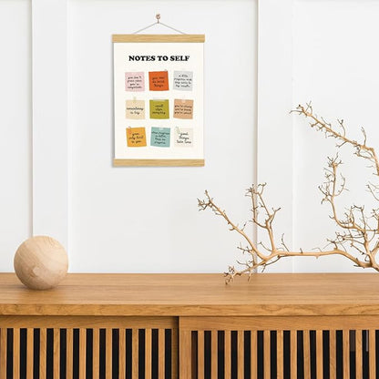 YGSDZY Notes To Self Inspirational Poster, Therapy Office Decor, Wood Poster Hanger, Mental Health Posters, Therapy Wall Art, Mental Health Posters, Psychotherapy Playbill Decoration