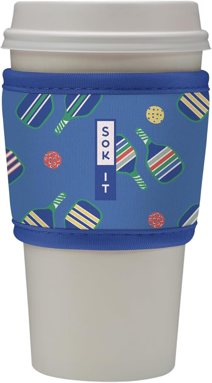 Sok It HotSok Coffee & Tea Reusable Insulated Neoprene Cup Sleeve (Pickleball)
