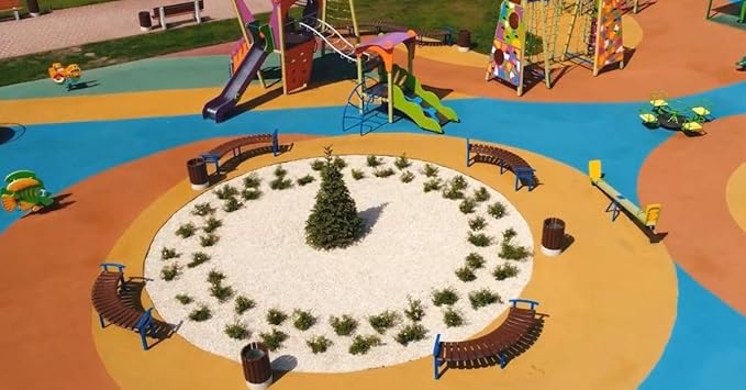 Poured-in-Place Surfacing Repair Kit Fix Rubber Playground (Tan/Black, XL)
