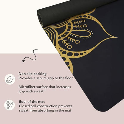 Shakti Warrior TPE Yoga Mat - Artist Designed, Premium eco friendly mats, Non Slip, Non toxic, Great For Regular & Hot Yoga, Pilates and Workouts (72 inch x 24 inch x 6mm thick)