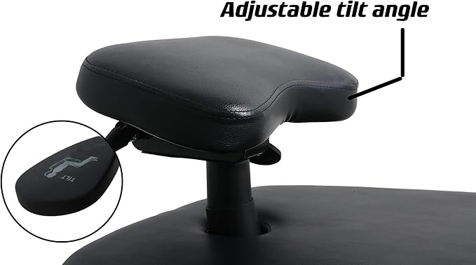 Meditation Chair for Adults Height Adjustable Tilt Angle, Ergonomic Kneeling Chair with Wheels, Criss Cross Legged Chair for Office and Home(Black)