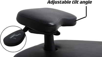 Meditation Chair for Adults Height Adjustable Tilt Angle, Ergonomic Kneeling Chair with Wheels, Criss Cross Legged Chair for Office and Home(Black)