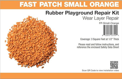 Fast Patch Poured-in-Place Surfacing Repair Kit Fix Rubber Playground (Orange, Small)
