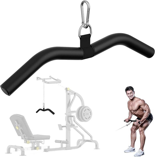 Upgraded LAT Pulldown Bars, 19" LAT Pull Down Bar Attachments for Home Gym, Curl Triceps Press Down Bar Handle LAT Bar Cable Machine Attachment for Pulley System, Rowing LAT Pull Down Bar