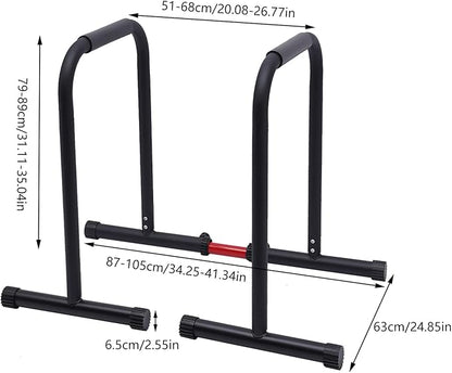 Functional Heavy Duty Dip Stands, Adjustable Parallel Bars for Home Workout, Parallel Bars Workout Exercise Equalizer Bars Fitness, 440LBS Load Capacity