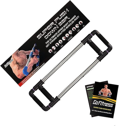 Push Down Bar Machine - Chest Expander at Home Workout Equipment, Arm Exerciser - Portable Spring Resistance Exercise Gym Kit for Home, Travel or Outdoors