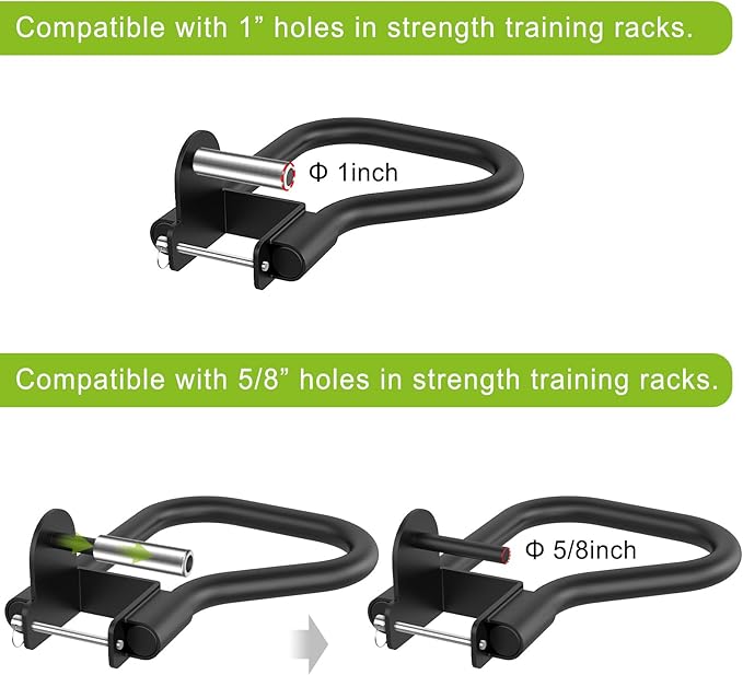 SELEWARE Solid Dip Bar Attachment for 2" x 2" or 3" x 3" with 1", 1/2" or 5/8" Hole Power Cage Squat Rack, Set of 2 Dip Bar Muti-Grip Handles for Strength Training, Double Welding Design