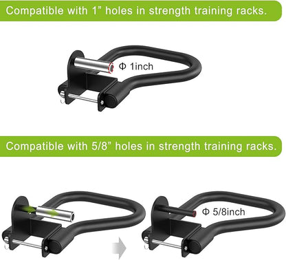 SELEWARE Solid Dip Bar Attachment for 2" x 2" or 3" x 3" with 1", 1/2" or 5/8" Hole Power Cage Squat Rack, Set of 2 Dip Bar Muti-Grip Handles for Strength Training, Double Welding Design