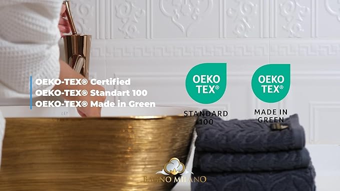 BAGNO MILANO Turkish Bath Towels, Soft Plush Jacquard Luxury Bath Towels, Quick Dry Towel Set (Cream, 2 pcs Bath Towel Set)