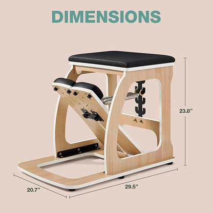 ARKANTOS Pilates Chair, Multi-Functional Stability Chair with Adjustable Resistance, Compact Home Gym Equipment for Full-Body Workout, Black