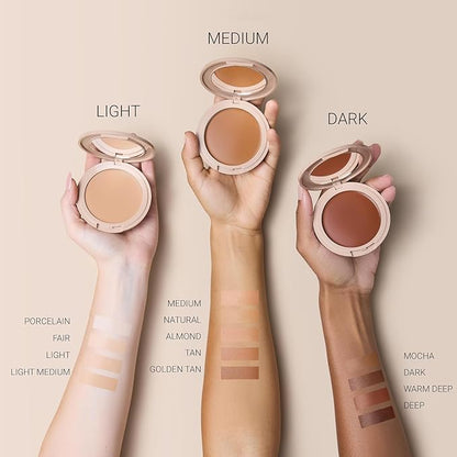Long-Lasting Lightweight Foundation & Brush Duo | Cruelty-Free, Fragrance-Free, Buildable, Transfer-Proof Makeup (Medium)