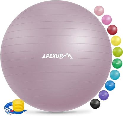 APEXUP Yoga Ball Exercise Ball Anti Slip Heavy Duty for Fitness, Balance & Core Workout