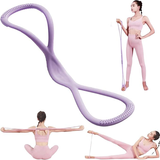 Resistance Bands, Figure 8 Resistance Band for Women Men, Resistance Bands for Arms, Back, Shoulder Stretch with Handles, for Working Out, Yoga, Pilates, Stretching