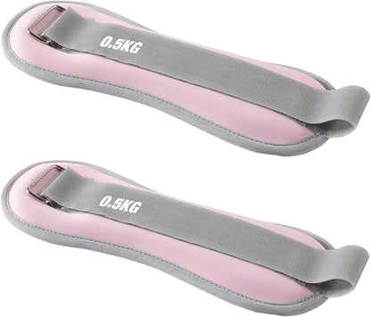 2pcs Adjustable Ankle Sandbag with Hand Tied Strap, Strength Training for Dance Leg Wrist Weight (1.1lb)