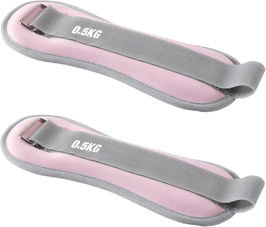 2pcs Adjustable Ankle Sandbag with Hand Tied Strap, Strength Training for Dance Leg Wrist Weight (1.1lb)