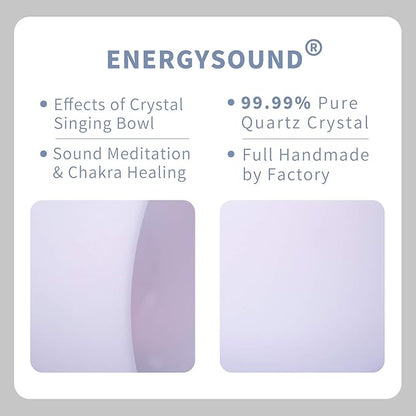 432Hz Perfect Pitch A Note Third Eye Chakra Frosted Quartz Crystal Singing Bowl 8 inch mallet and o-ring included