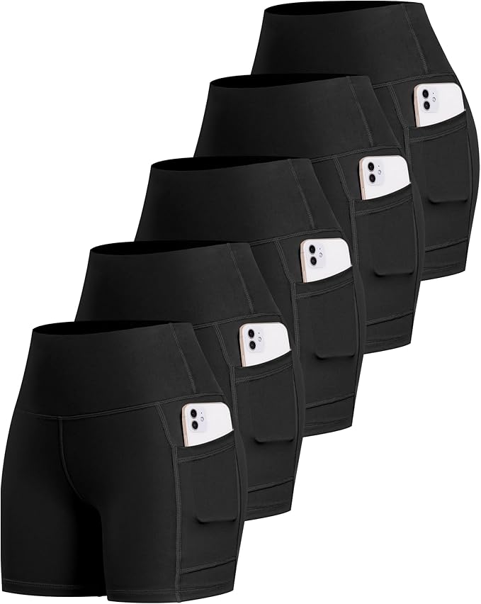 LZYVOO Biker Spandex Shorts Women, High Waisted Tummy Control Workout Yoga Shorts with Pockets