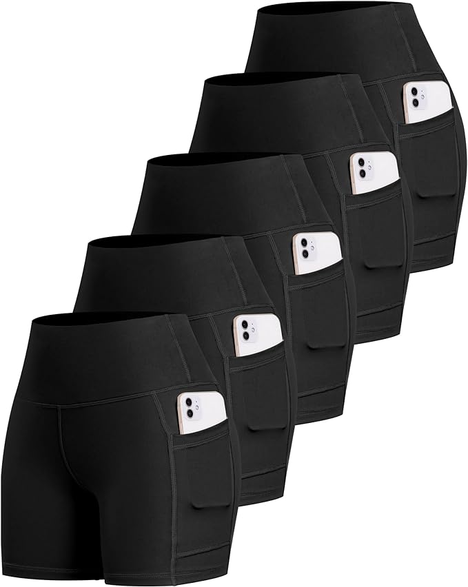 LZYVOO Biker Spandex Shorts Women, High Waisted Tummy Control Workout Yoga Shorts with Pockets