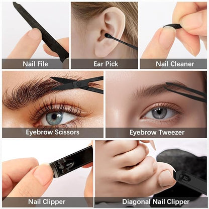 Manicure Set, Nail Clipper Set 7 in 1 Manicure Kit Stainless Steel Nail Clipper Kit Pedicure Kit Portable Nail Grooming Kit Fingernail Toenail Clippers Mothers Day Gifts for Women Men Boyfriend