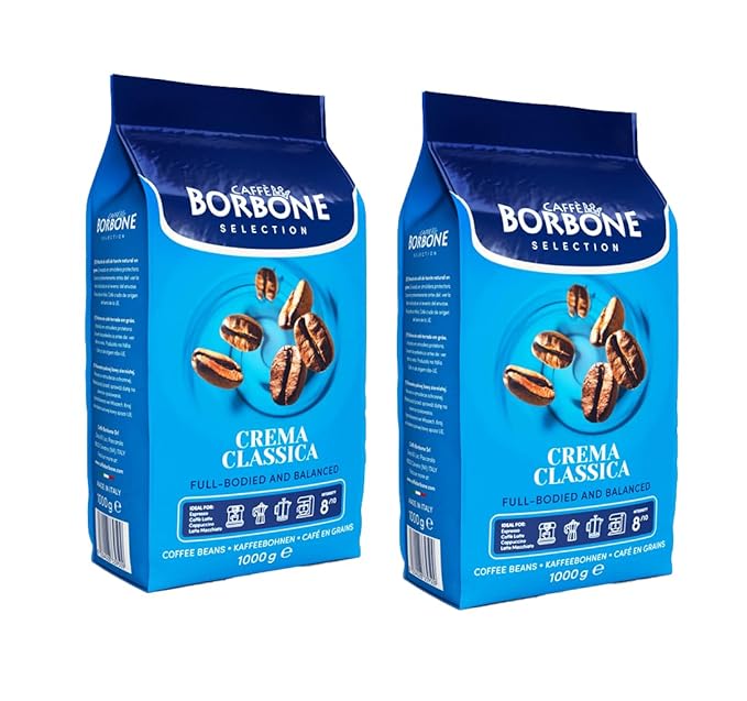 Caffe Borbone, Whole Bean Coffee Blend, Crema Classica, Medium Roast, Roasted and Freshly Packaged in Italy, 2.2 Pound Bag (Pack of 2)