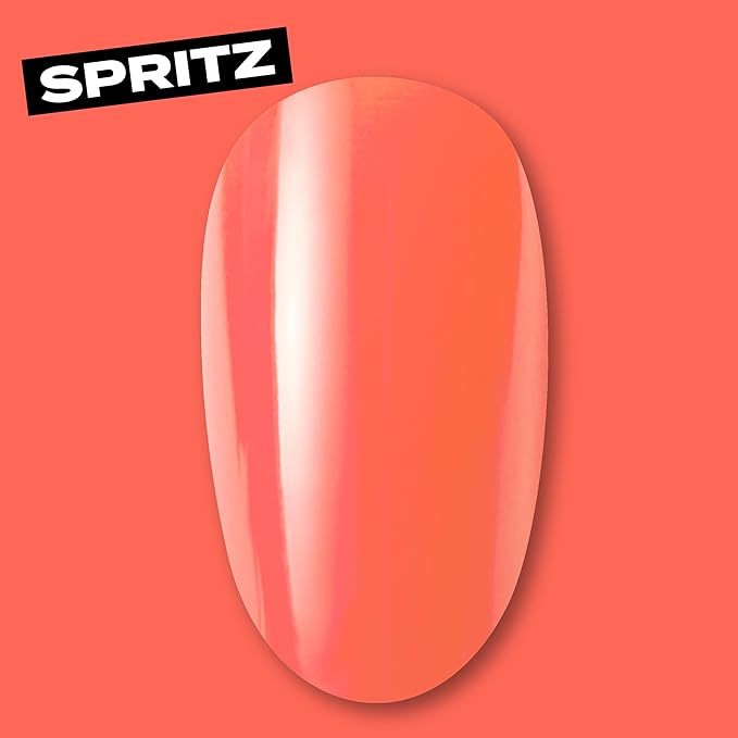 Coral Press On Nails, Short | Hard Candy False Nails with Real Orange Polish | Summer Nail Color | Includes - 24 Reusable Short Round Nails in 12 sizes, Strong Nail Glue, Travel Case and Accessories
