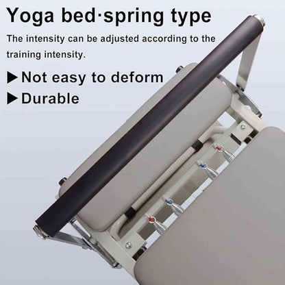 Pilates Reformer Machine, Multifunction Portable Adjustable Reformer, for Home Gym Indoor, Women Yoga Workout, Foldable Exercise Equipment, Training Weight,Off White