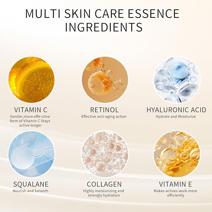 HKH Vitamin C Serum For Face Anti-Wrinkle 30 Capsules With Scissors,Vitamin C Anti-Wrinkle &Vitamin A Retinol Collagen Anti-Aging Night Serum For Women,Smoothing,Hydrating,Firming Skin,Travel Portable