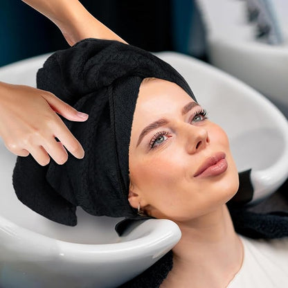 HOMEXCEL Soft Salon Towels 24 Pack, (16 x 27 Inches) Microfiber Highly Absorbent Barber Towel, Black Fast Dry Hand Towels for Salons, Gym, Spa, Pool, Massage Parlors and Personal Use