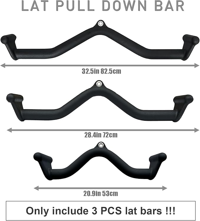 Lat Pull Down Bar T bar Row Attachment, V Bar Tricep Lat Pulldown Attachments, Back Strength Training Bar for Home Gym Exercise Cable Machine Attachments