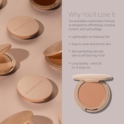 Long-Lasting Lightweight Foundation & Brush Duo | Cruelty-Free, Fragrance-Free, Buildable, Transfer-Proof Makeup (Dark)