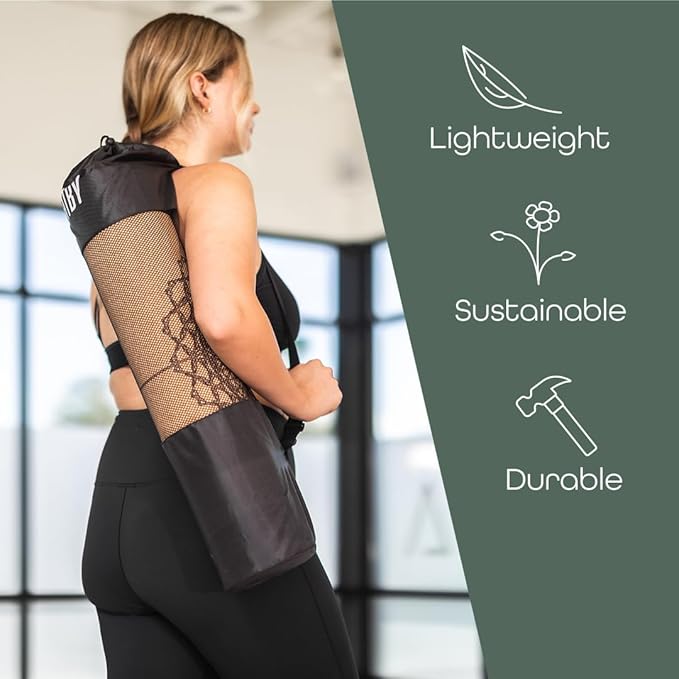 Workout Mat with Strap Carrier- Yoga Mat- Lightweight Exercise Mat- Thick Yoga Mats For Home Workout & Gym- Non-slip Texture Mat For Exercise- 6mm, 72"x24" Workout Mat by Fitby