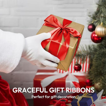 1-1/2" Width x 100 Yards Satin Ribbon, Green Ribbon Perfect for DIY Craft, Bows, Gift Wrapping, Flower Bouquet, Valentine's Day, Christmas and Party Decoration