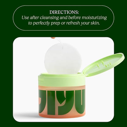 JiYu Toning Polish Pads - Korean Skincare for Dark Spots, Wrinkles & Dull Skin - Hydrating Facial Treatment with Snail Mucin, Niacinamide, Peptides & Centella - 100 Count