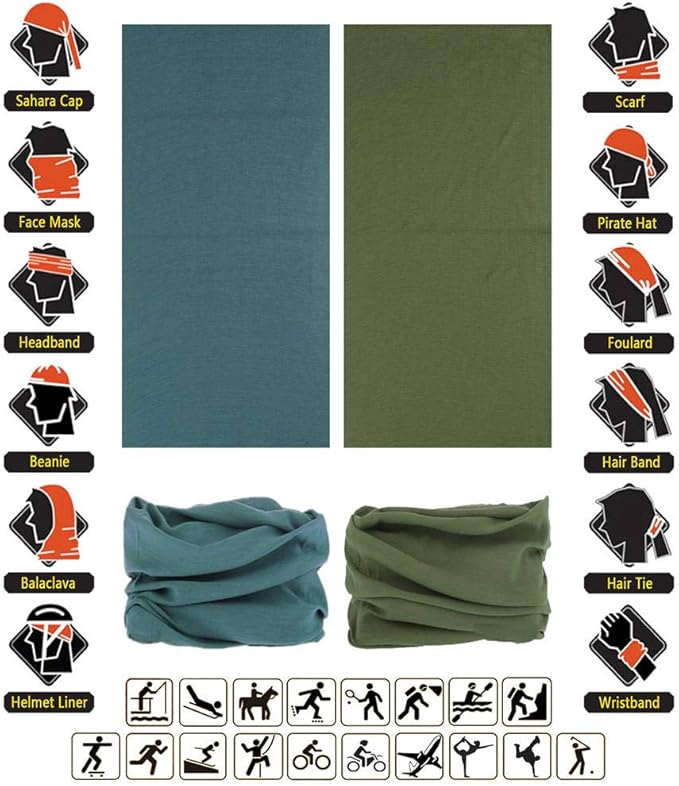 Headband Neck Gaiter Head Wrap Headwear Face Mask Magic Scarf Bandana for Men and Women